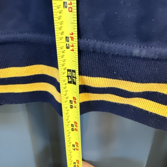 Polo Ralph Lauren Varsity Jacket Men's Navy White Yellow Patch Zipped Pockets L - Picture 8 of 9